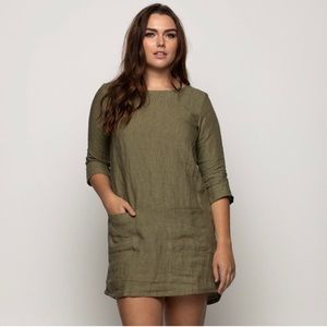 Pyne and Smith Shift Dress in fern stripe